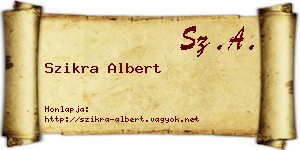 Szikra Albert névjegykártya