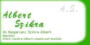 albert szikra business card